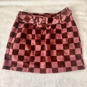 Wild Fable Retro Checkered Skirt with Belt